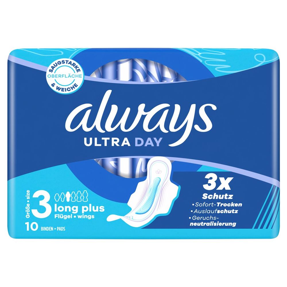 Always Ultra Binde Long Plus mit Flügeln 10 Stk