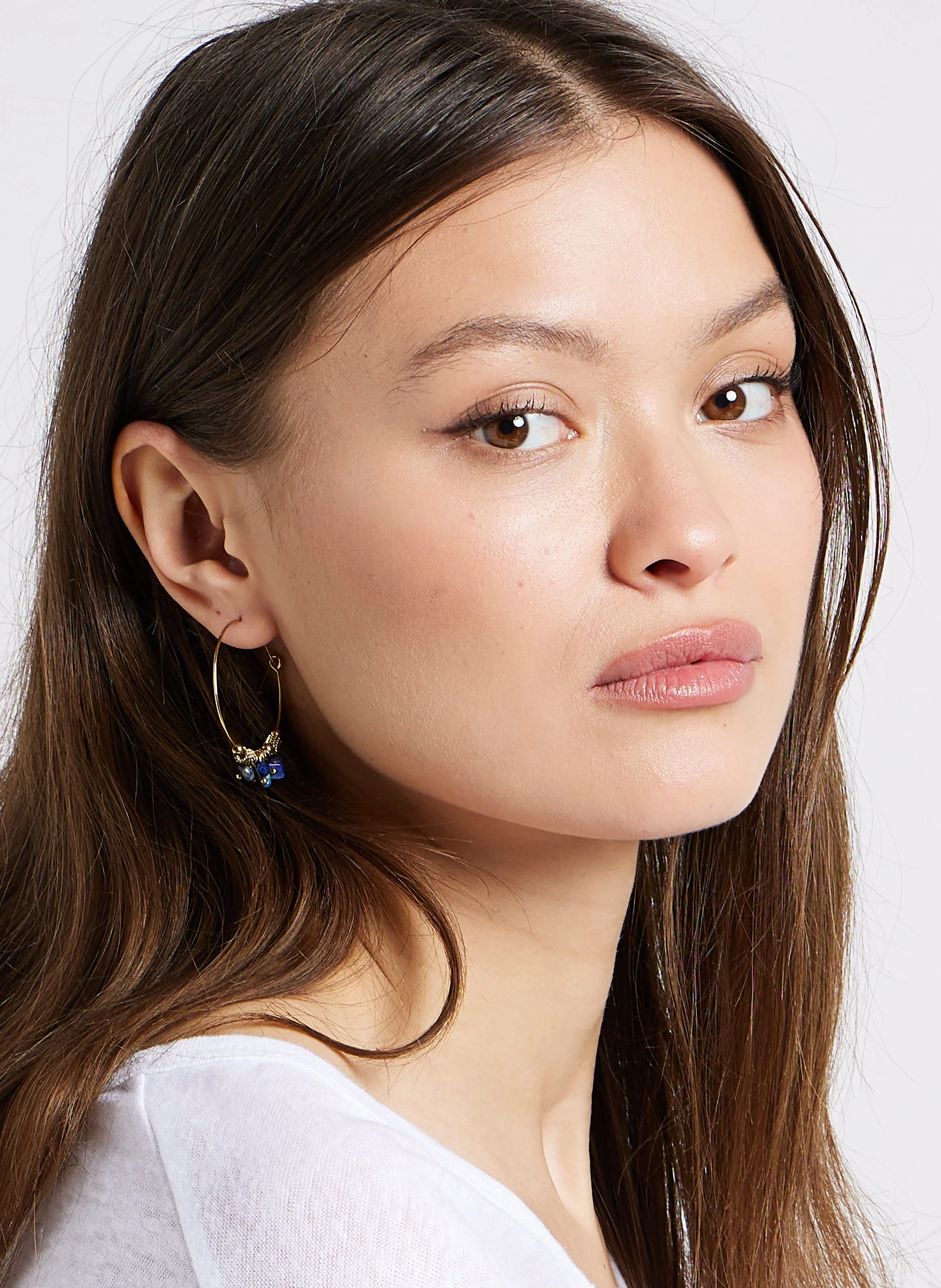 Boucles d'oreilles créoles en acier inoxydable | Bleu