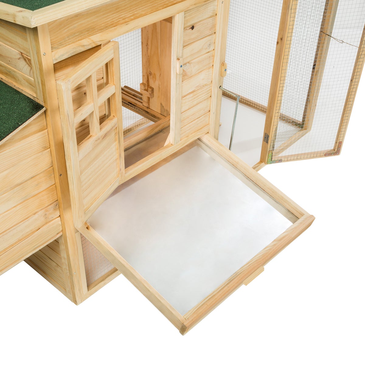 tectake Isabella houten kippenhok, 198 x 75 x 102 cm
