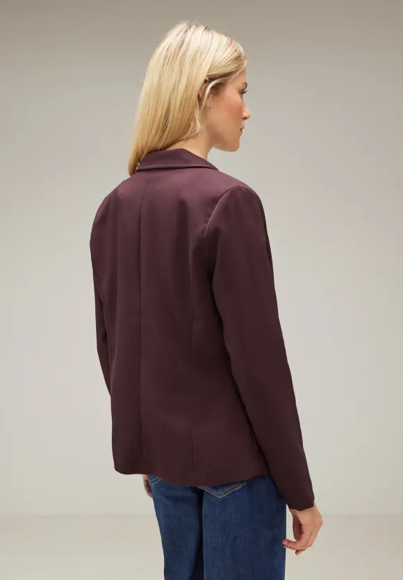 Twill Blazer in Unifarbe - purple brown