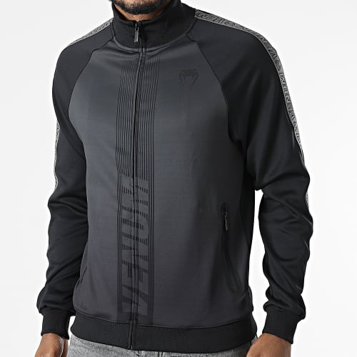 Veste Zippée A Bandes Track Vert Kaki