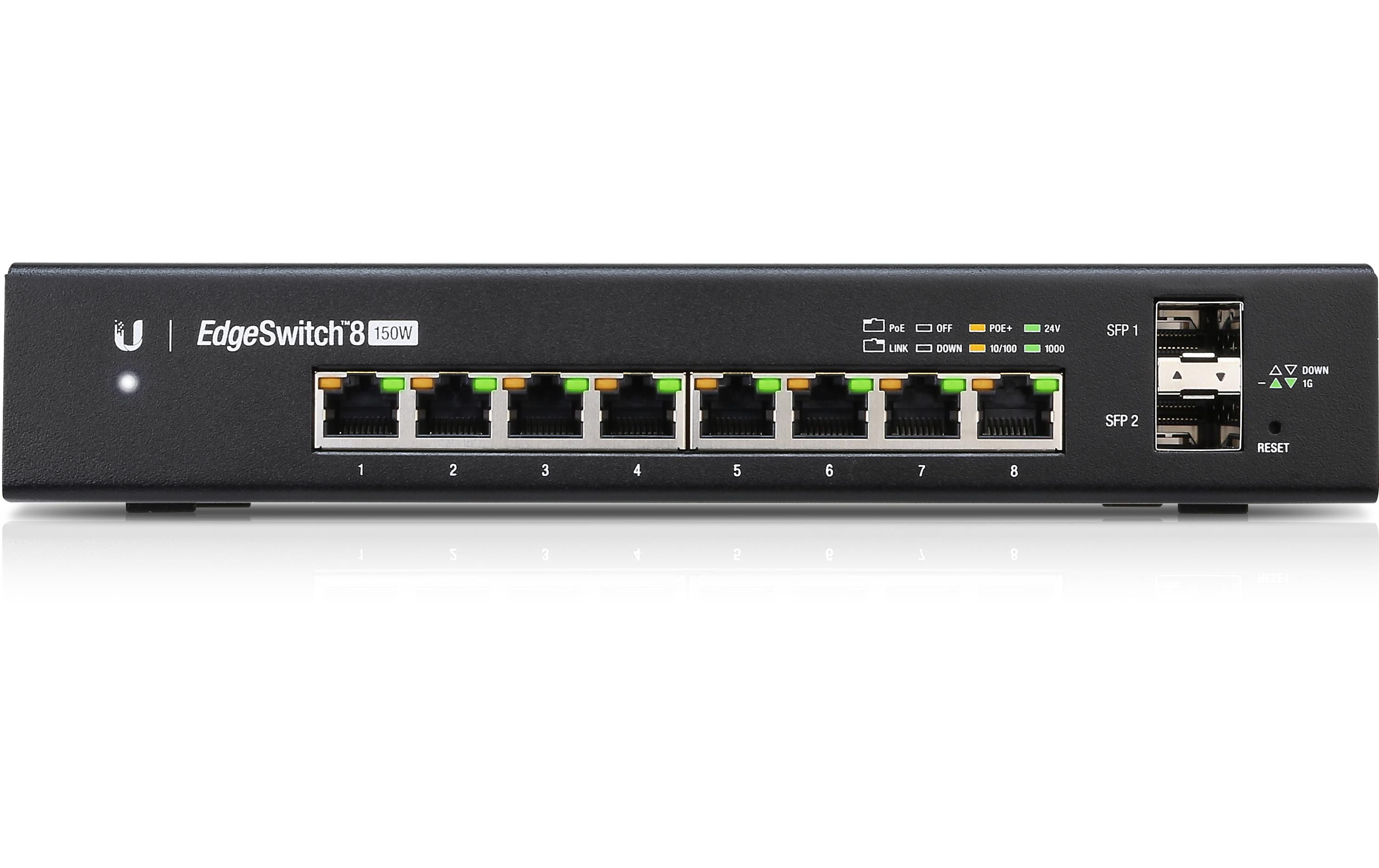 PoE+ Switch EdgeSwitch ES-8-150W 10 Port<br>Managed PoE+ Gigabit-Switch