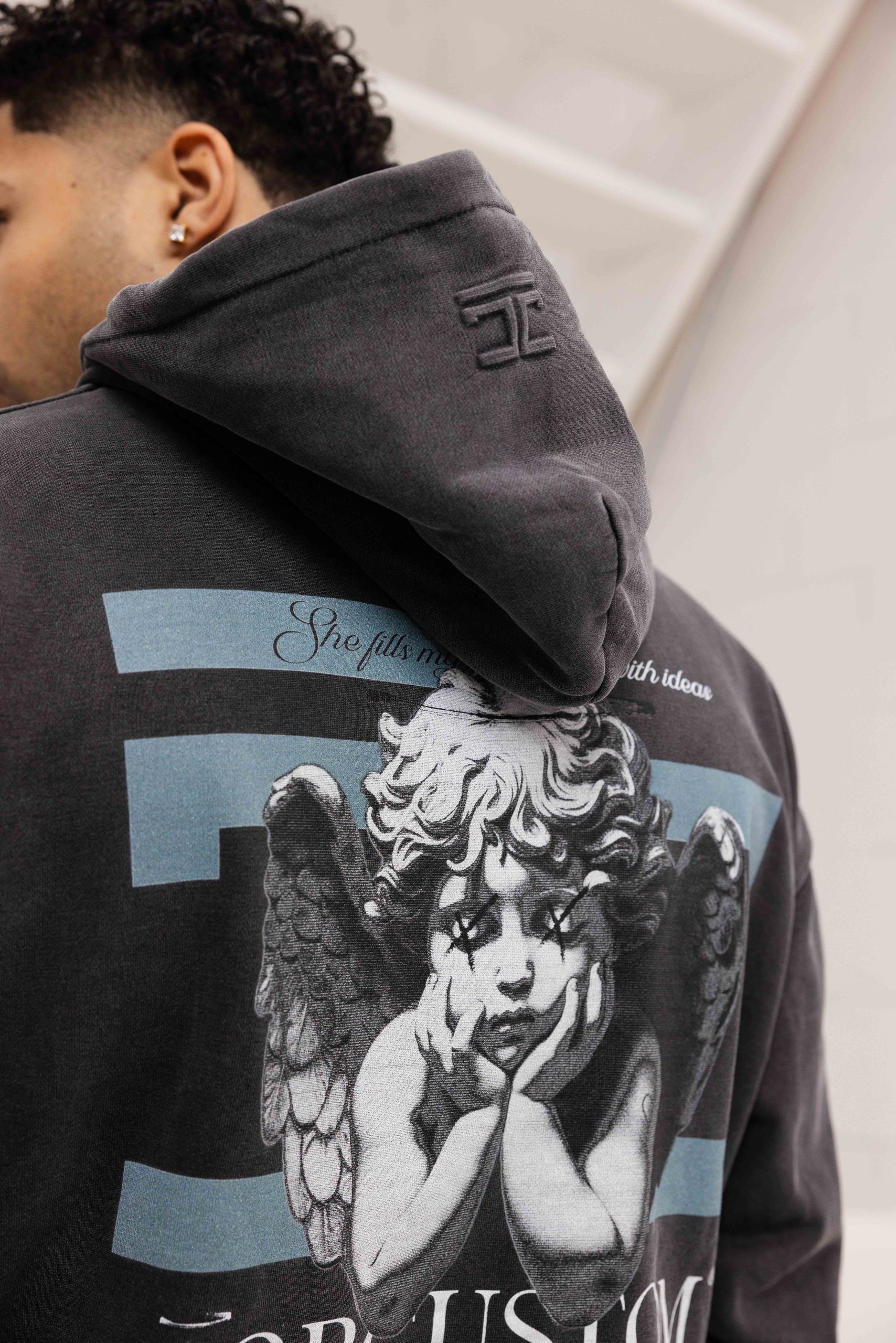 Jorcustom Fleece Angel 2.0 Zipped Hoodie Heren Donkergrijs