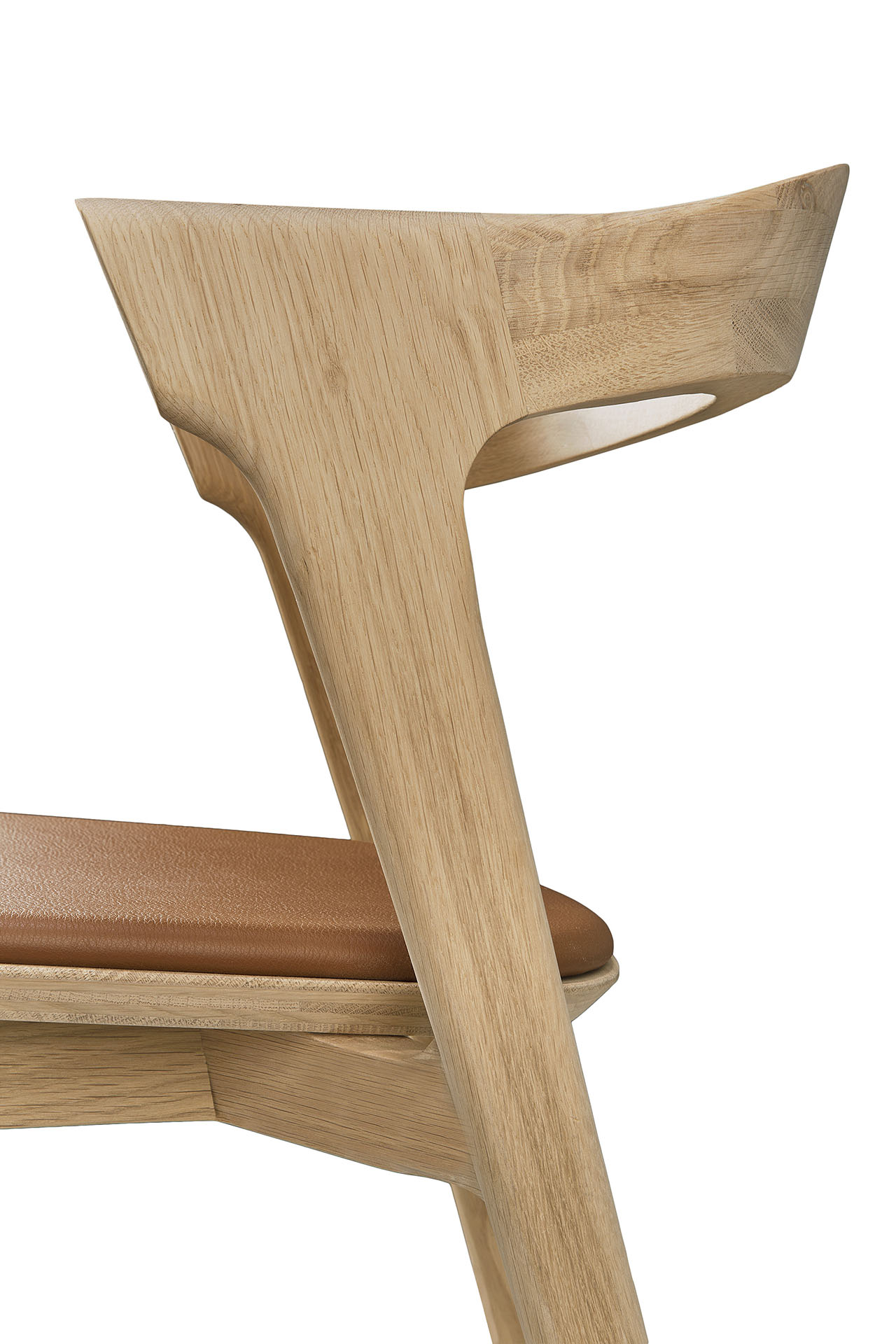 Bok stoel - eiken - cognac leer
