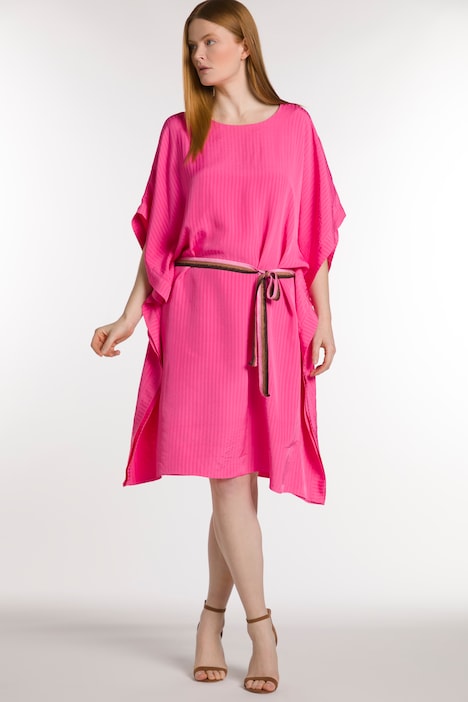 Kleid, Seersucker-Streifen, Oversized, Halbarm