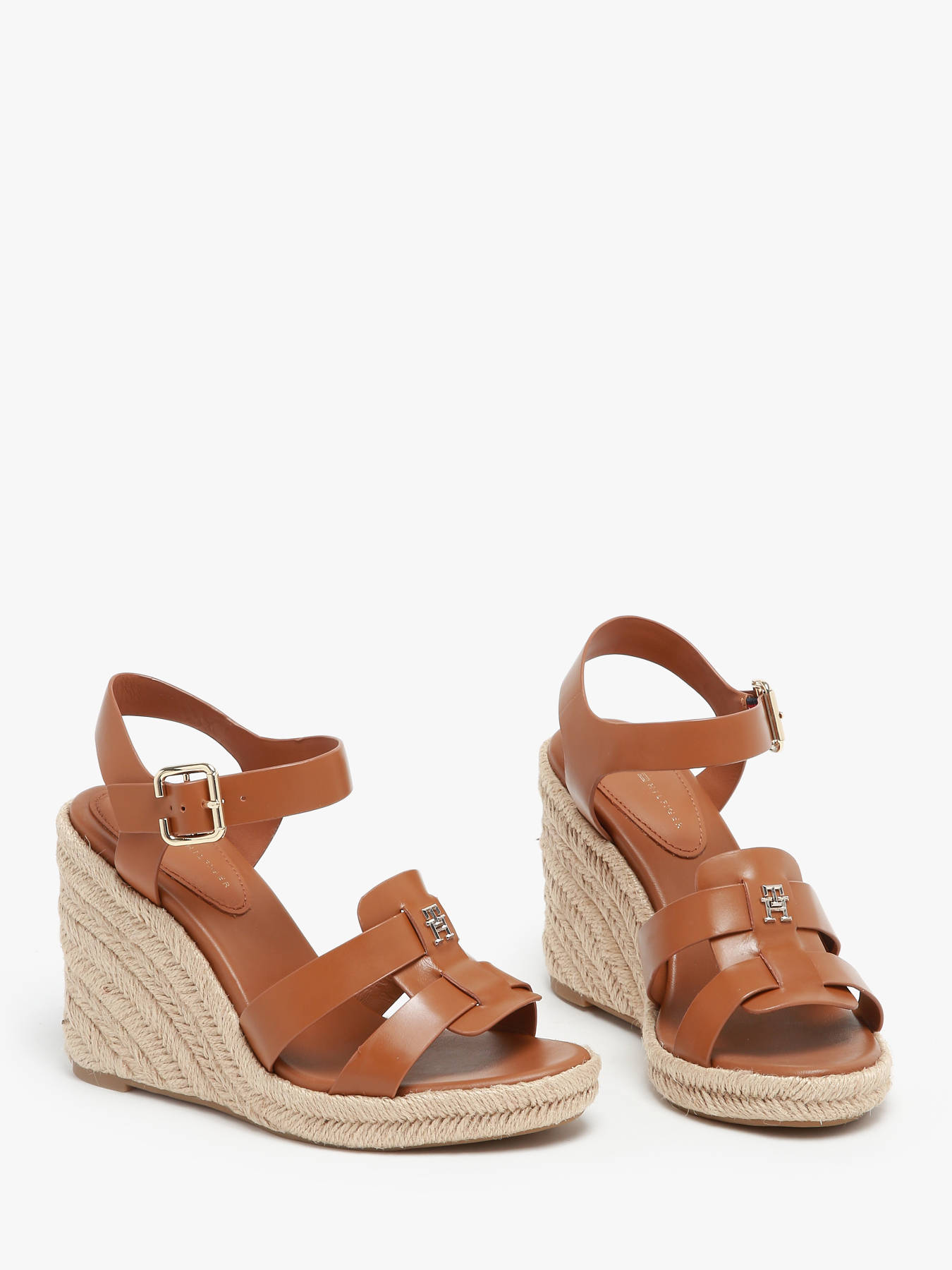 Sandales semelle compense en cuir TOMMY HILFIGER