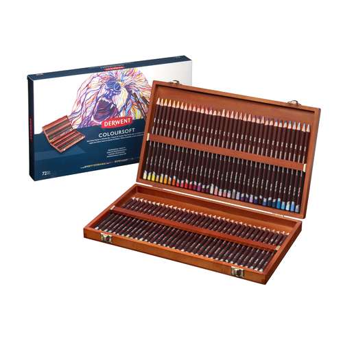 DERWENT Coloursoft Künstler-Farbstift im 72er-Holzkasten