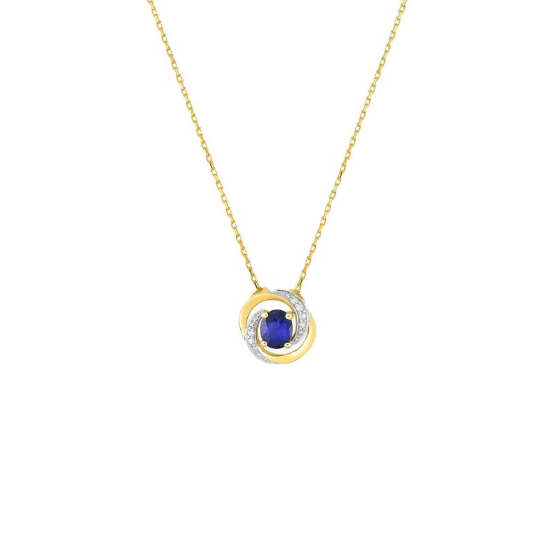 Collier Femme - saphir - Or 18 Carats - Longueur : 42 cm