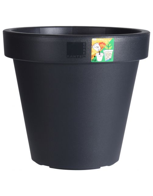 Homestyle Bloempot Ek Rond - Bloempotten - 35 cm Donkergrijs