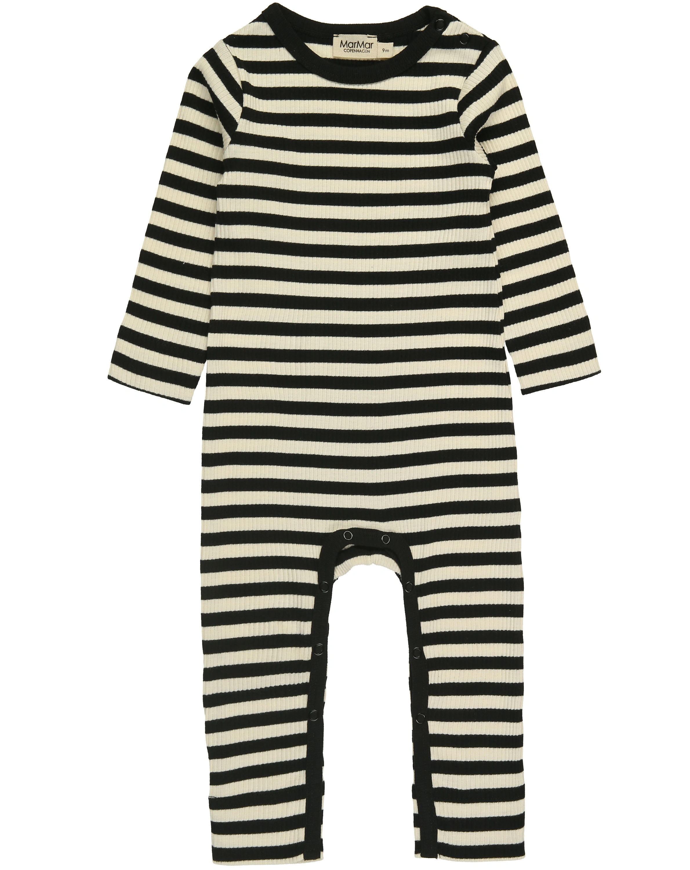 Strampler RIB STRIPE ohne Fuß in black/offwhite