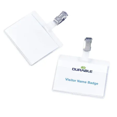 Durable 861219 Namensschild mit Clip, 60 x 90 mm, transparent