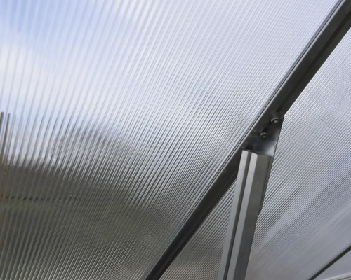Hybride kas 6x14 polycarbonaat panelen 0,7 mm 426 x 185 cm zilver