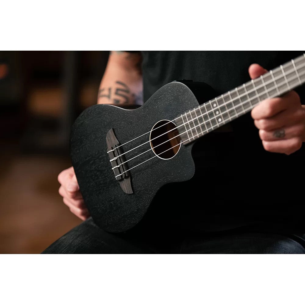 Ortega RUHZ-CE-SBK Horizon Series Concert Ukulele Black elektrisch-akoestische concert ukelele
