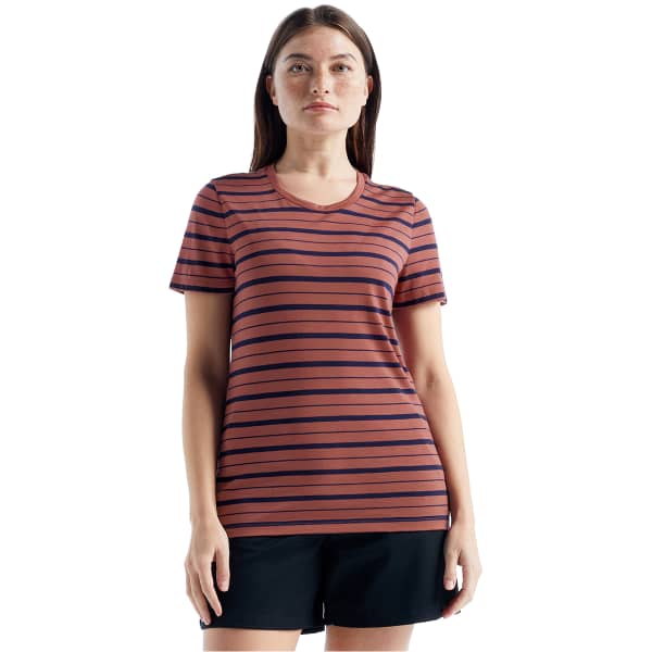 T-shirt randonnée ICEBREAKER W WAVE SS TEE STRIPE GRAPE/MIDNIGHT NAVY/S