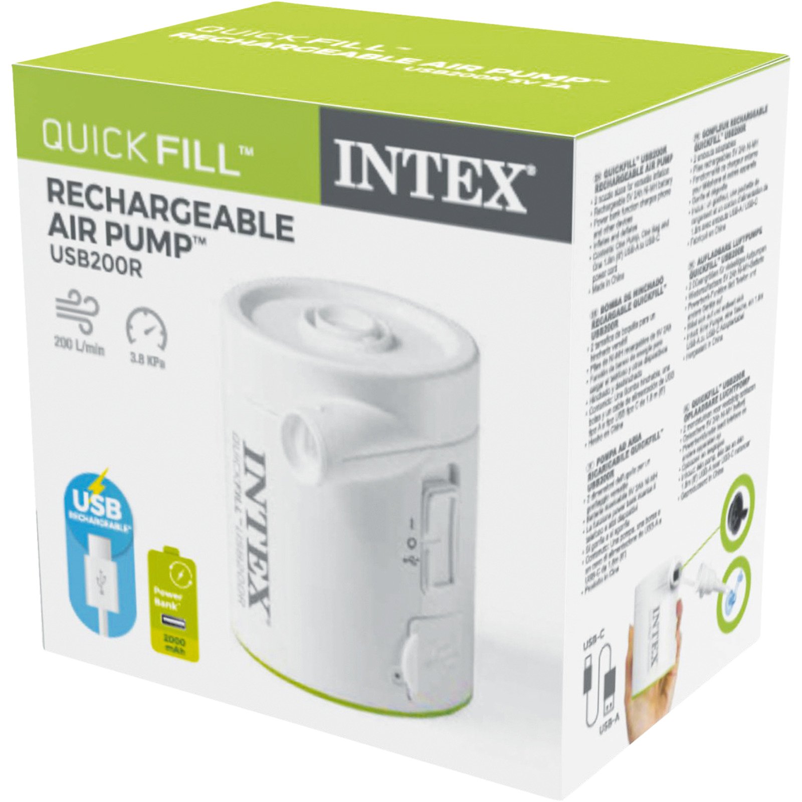 INTEX mini elektrische Pumpe Akku / Powerbank / USB