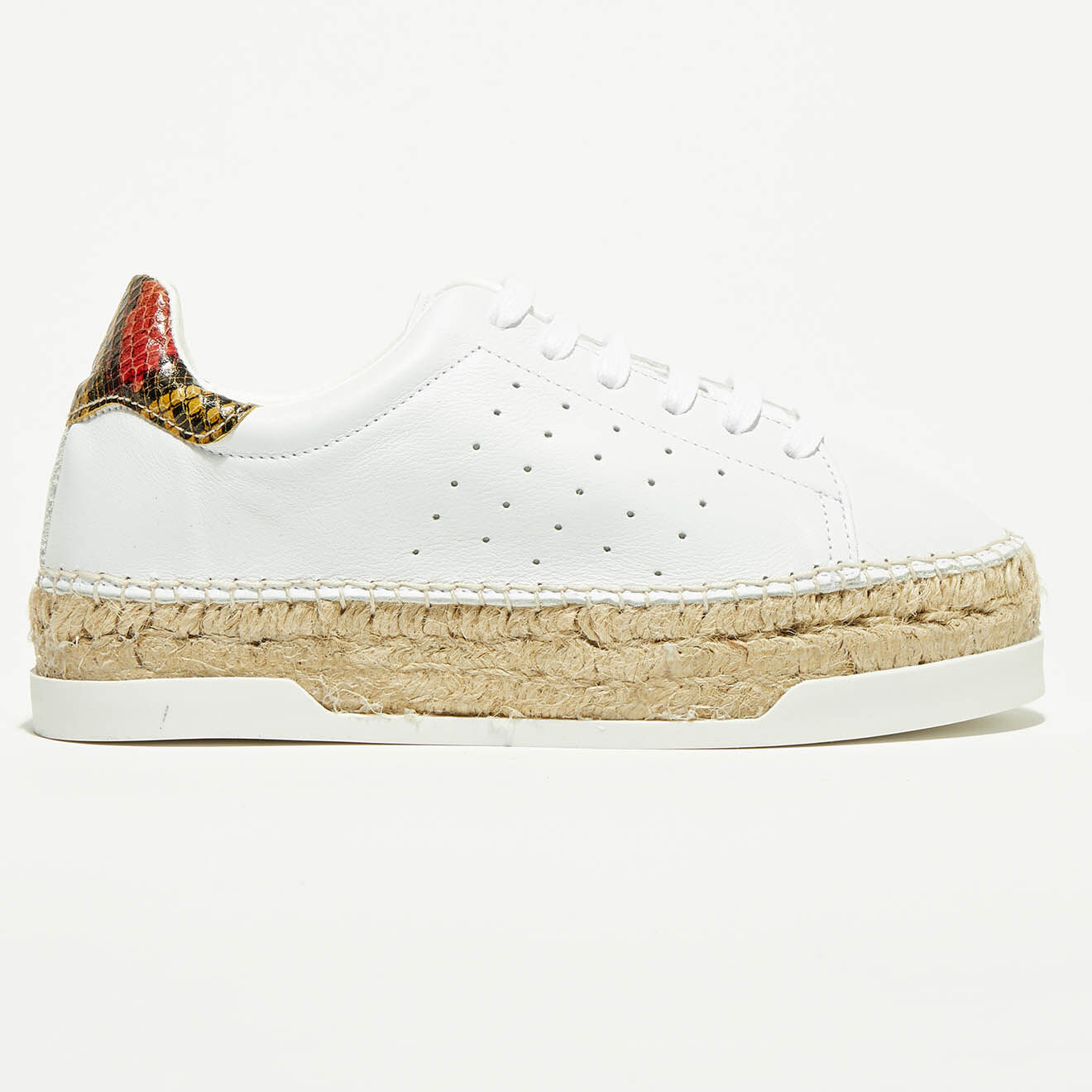 Canal Saint Martin Baskets espadrilles en Cuir Lancry blanc/python