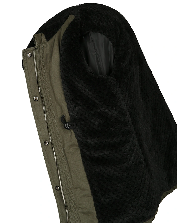 Parka STAR mit Pailletten in olive/schwarz