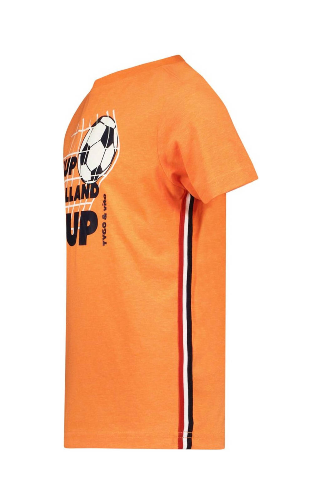 TYGO & vito T-shirt Holland met contrastbies oranje