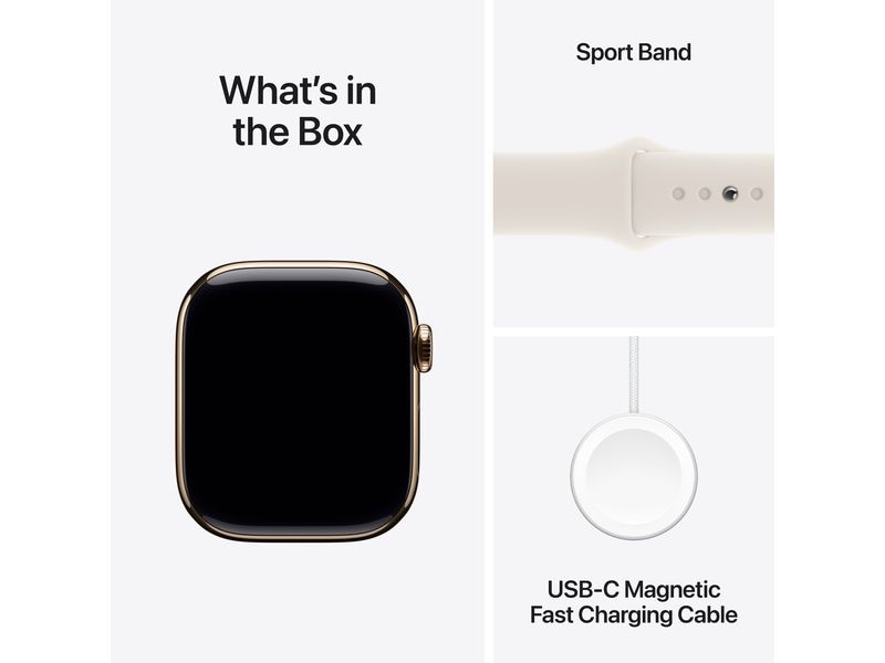 Apple Watch Series 10 42 mm LTE Titanium Rosegold Sport Wei Eine glatte Zehn