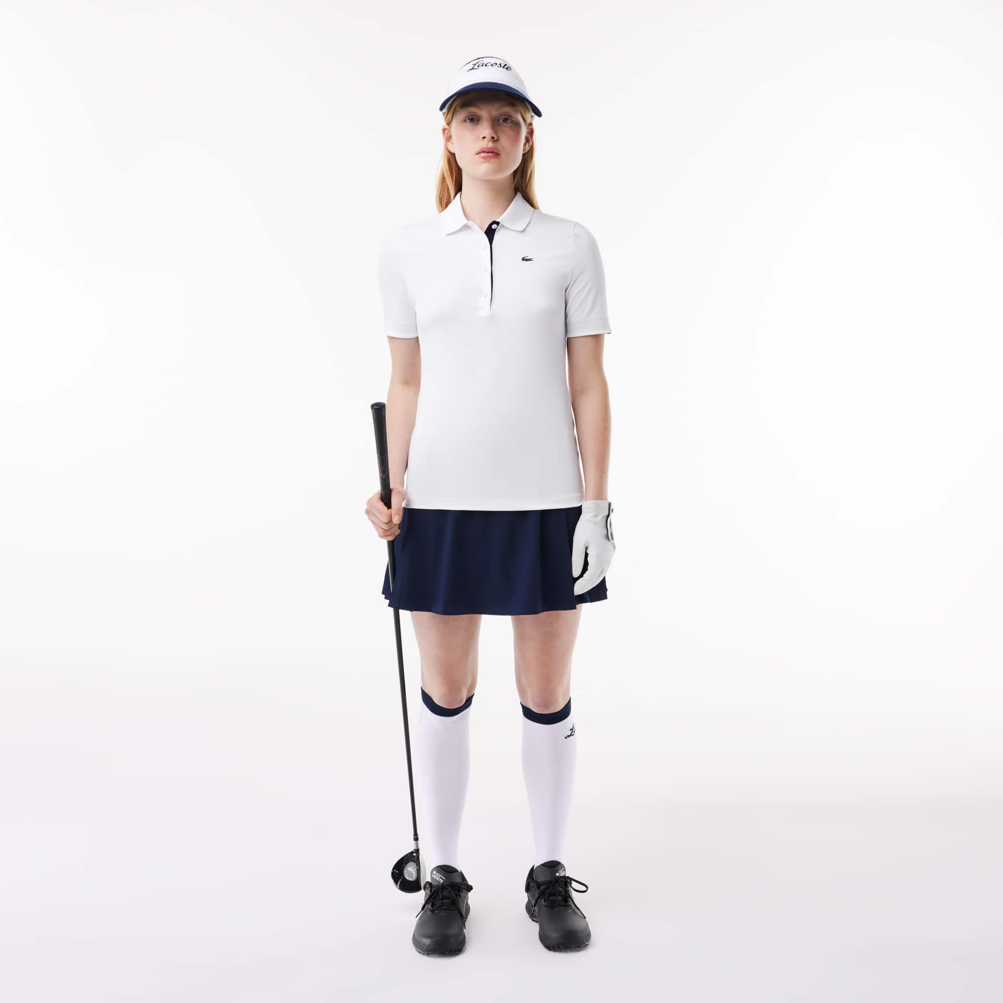 Polo Golf Lacoste SPORT stretch et respirant Manches Courtes - Blanc - Lacoste - Femme
