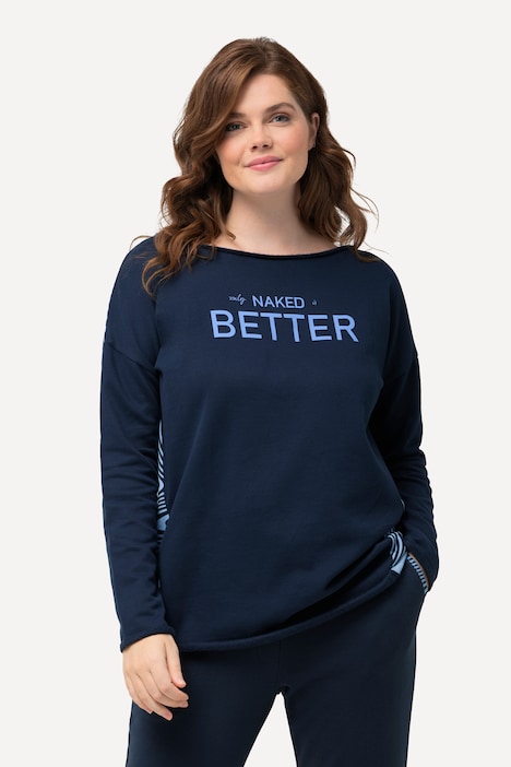 Loungewear-Sweater, Oversized, U-Boot-Ausschnitt, Langarm