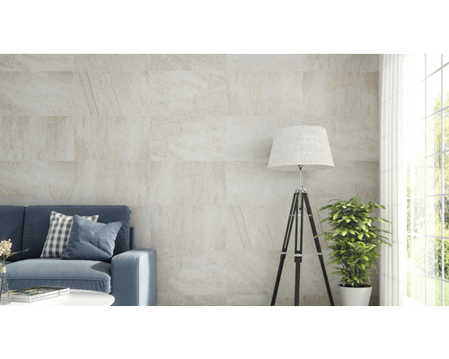 Porseleinen wand- en vloertegel Quarziet Blanco 32 x 62,5 x 0,9 cm