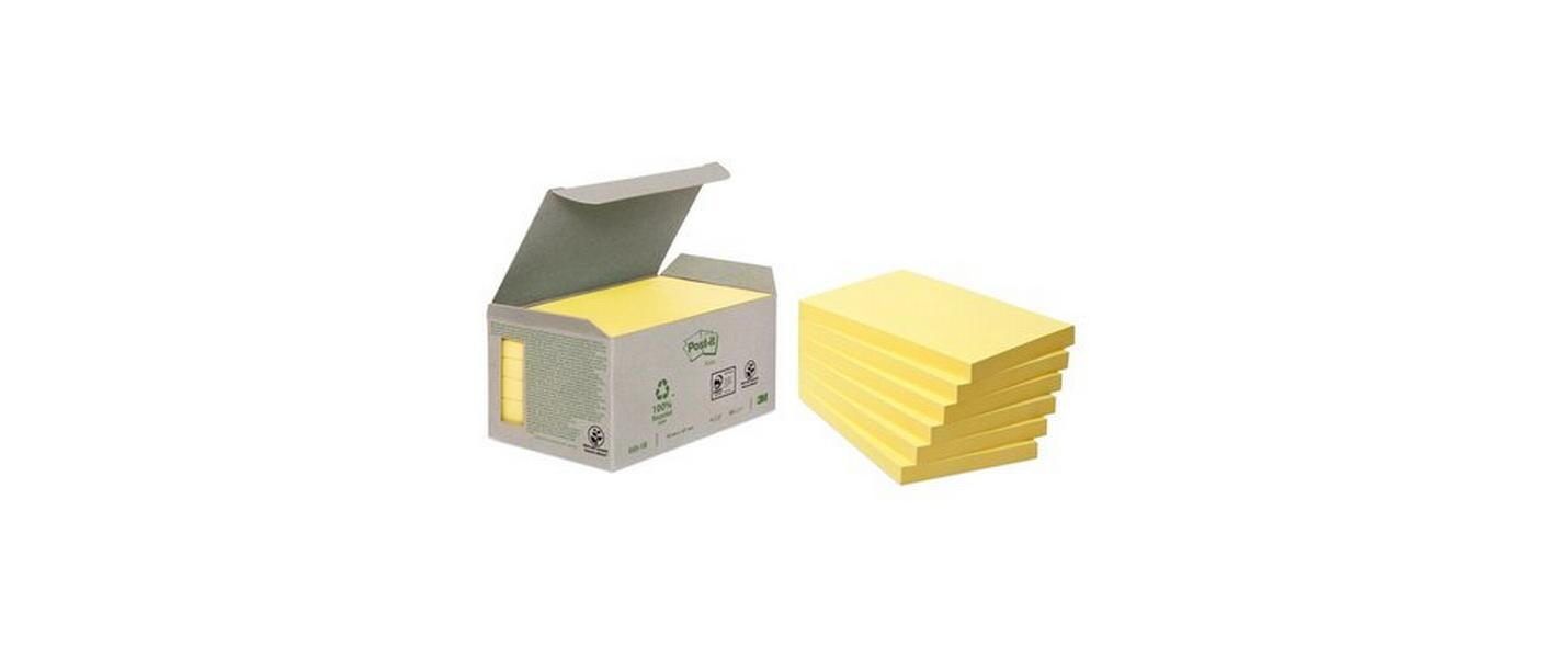Notizzettel Post- it Recycling 7.6 x 12.7 cm, 6 BlöckeHaftnotizen