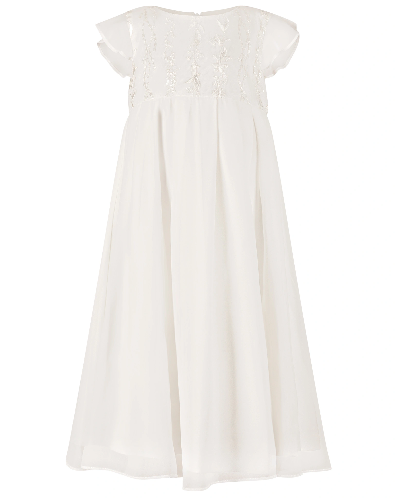 Kurzarm-Kleid BLUMENRANKEN in ecru