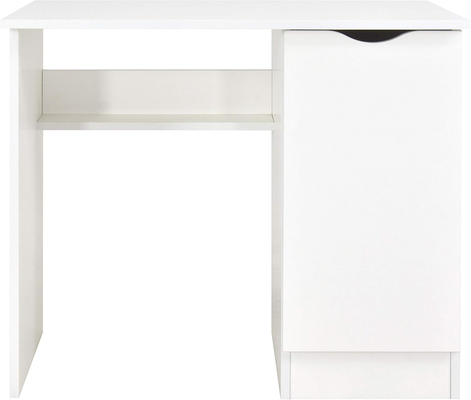 Leomark Kinderschreibtisch Roma Weißer Kinder-Computertisch mit Regal und Stauraum Multifunktionaler Schreibtisch Lerntisch Spieltisch Moderner PC-Tisch fürs Kinderzimmer, Höhe 77 cm