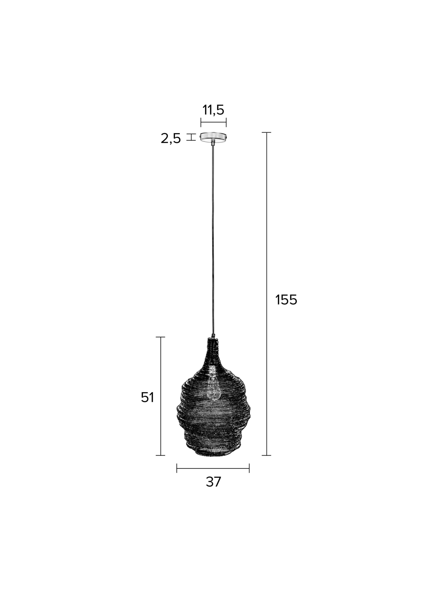 Hanglamp Lena goud M