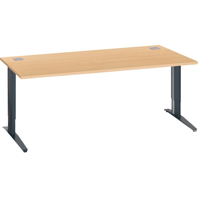 Bureau droit Excellens Métal Plus piètement L fixe ou réglable au montage