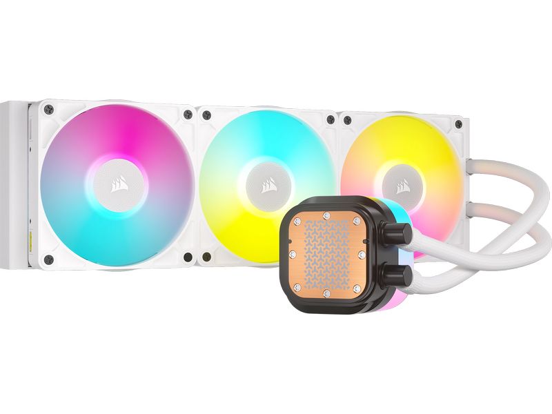 Corsair Wasserkühlung ICUE Link Titan 360 RX RGB Weiss CPU-Flüssigkeitskühler mit RX120 RGB-Lüftern