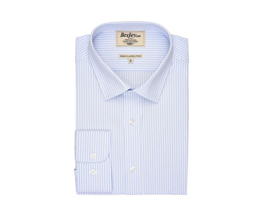 Chemise rayée blanc et bleu clair - MELCHIOR