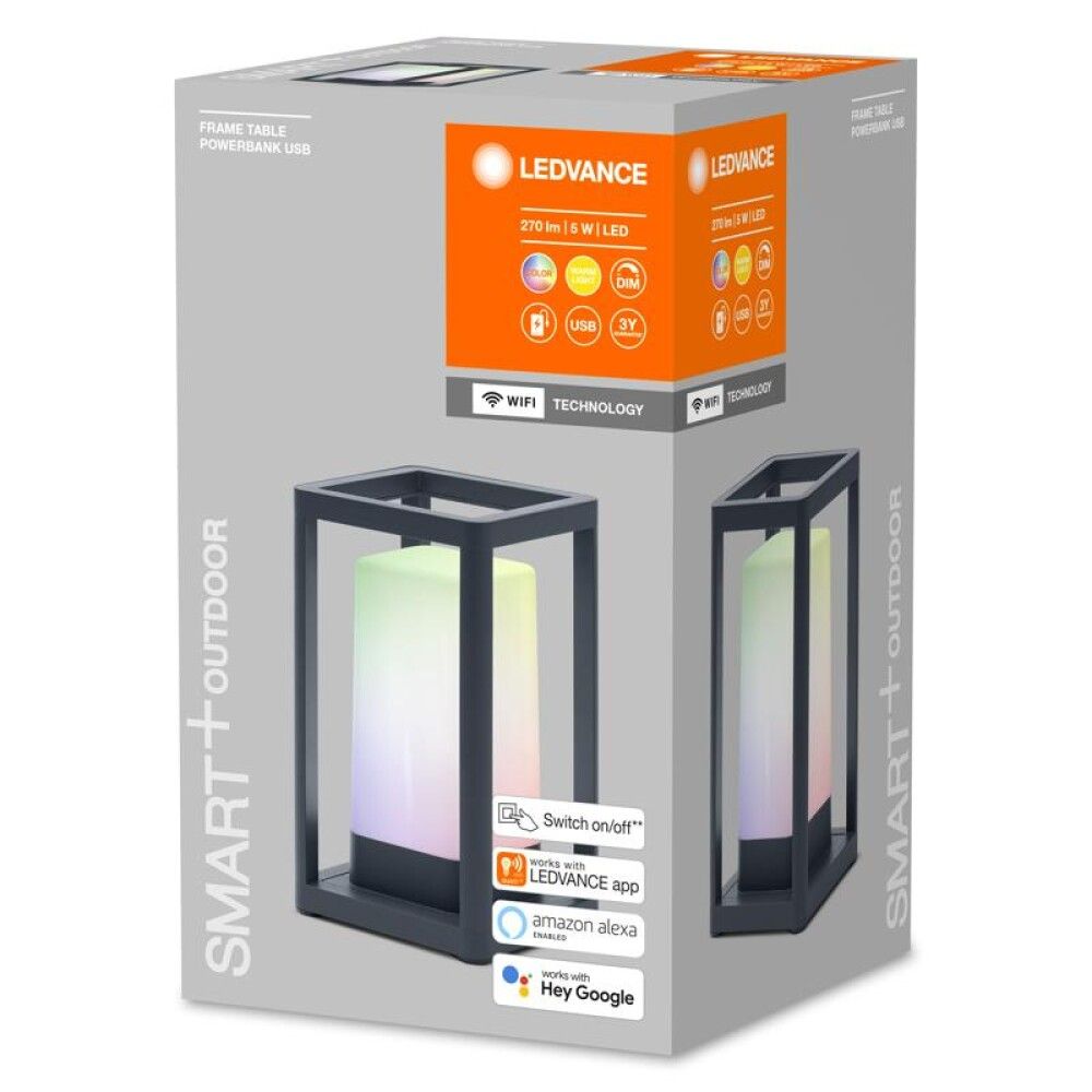 BORDLAMPE LEDVANCE FRAME SMART+ WIFI POWERBANK MØRKGRÅ