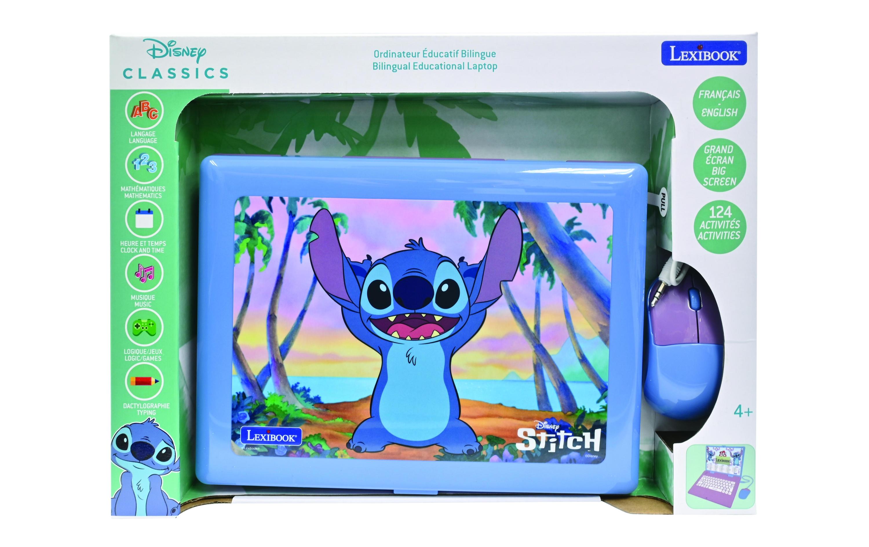 Lern-Laptop Stitch DE/ENG mit 124 Aktivitäten Blau/LilaZweisprachiger sprechender Bildungslaptop
