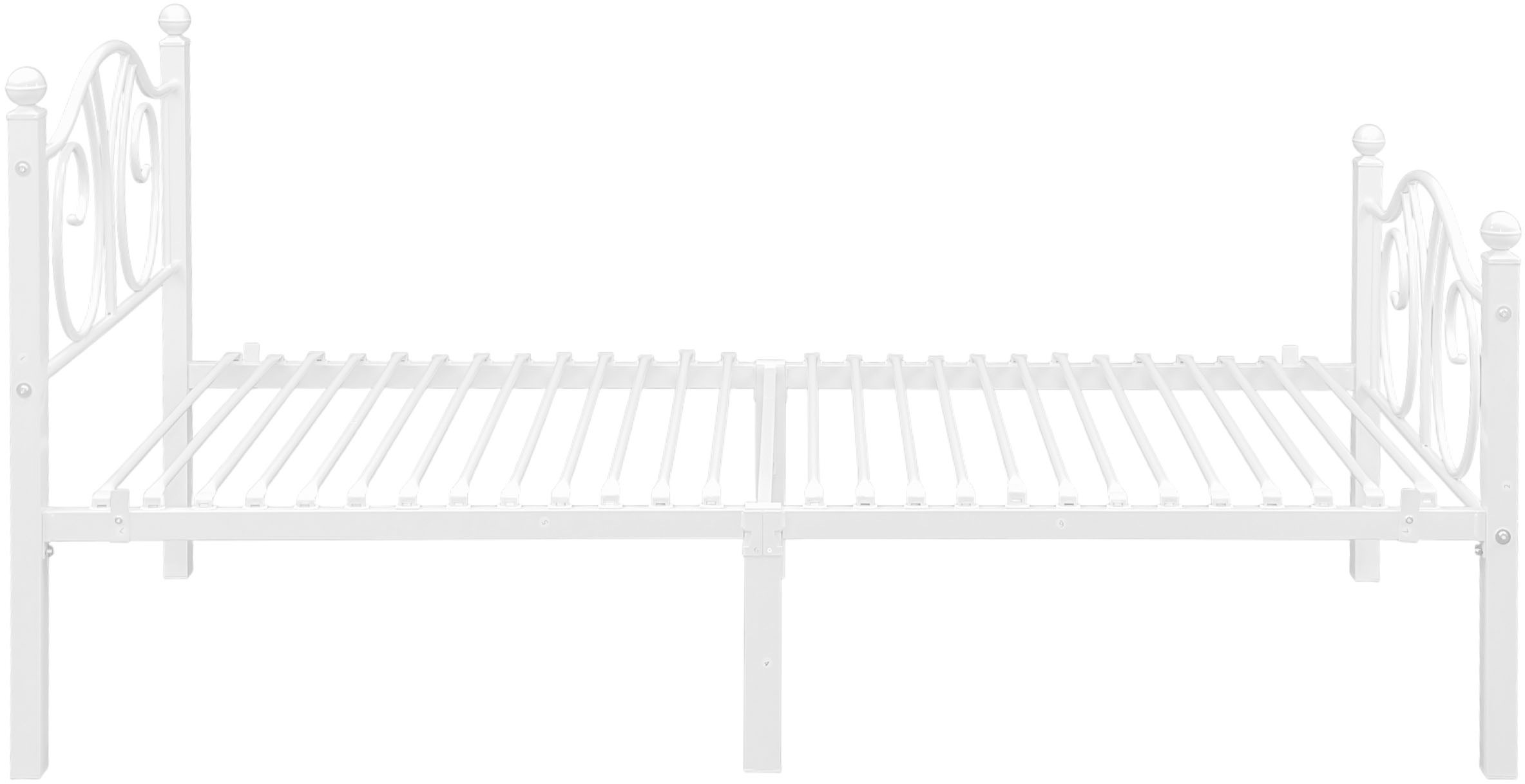 GOODproduct Metallbett »LUND Landhausbett Bett Märchenbett Prinzessinbett« Träume wie im Märchen: Dein romantisches Metallbett in 2 Breiten