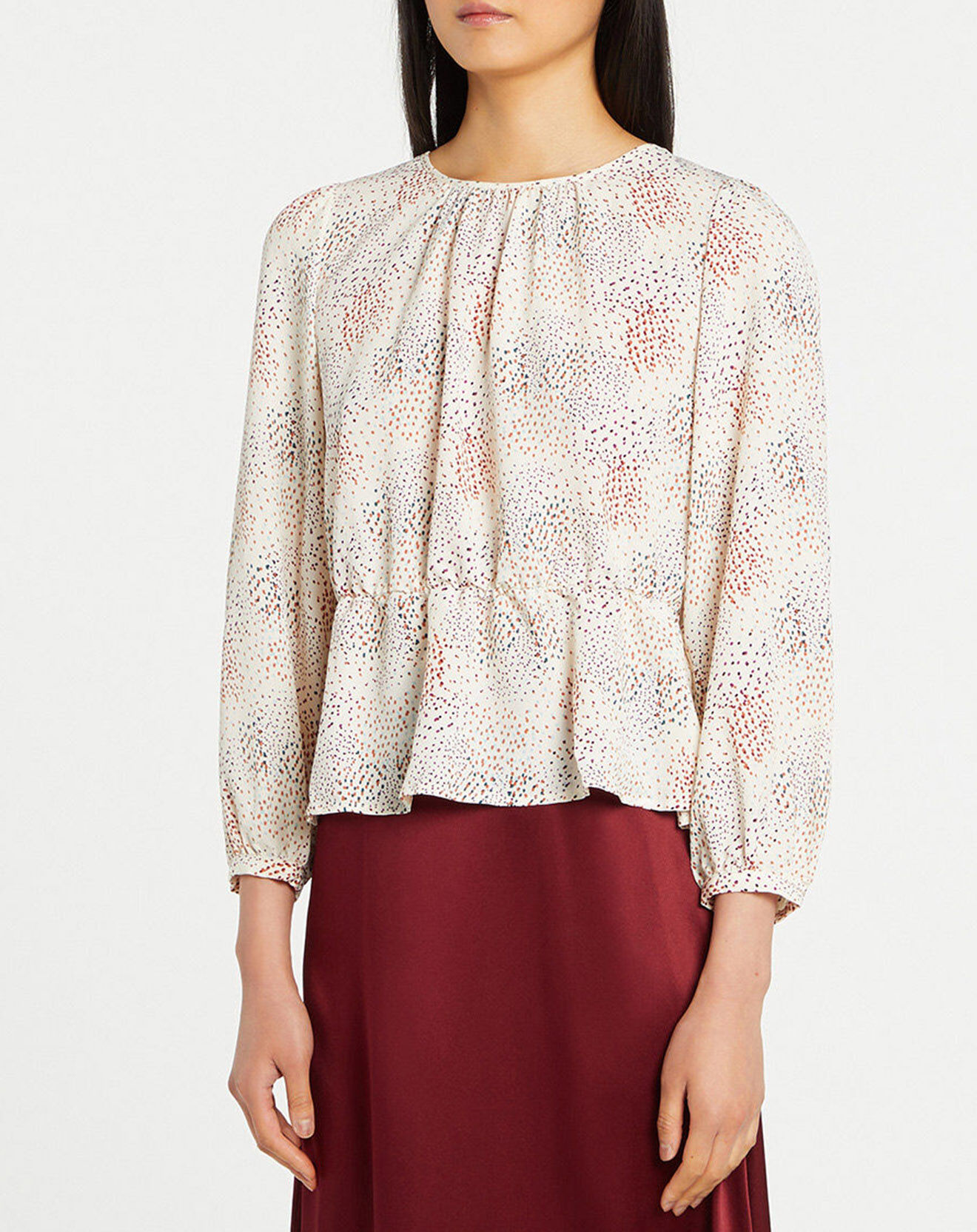 Galeries Lafayette Blouse fluide Gala imprimée beige clair