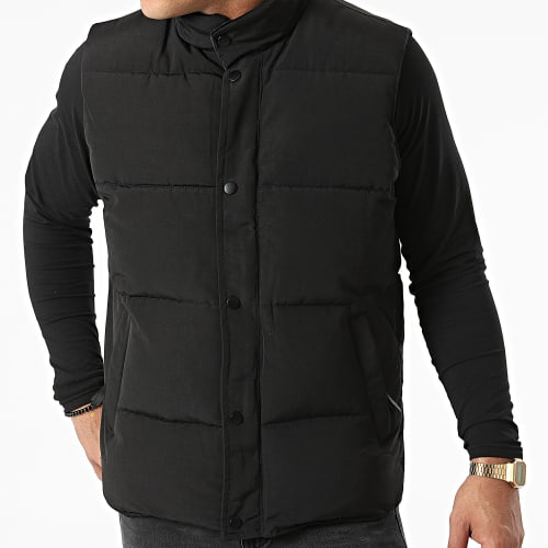 Veste Zippée Sans Manches Noir