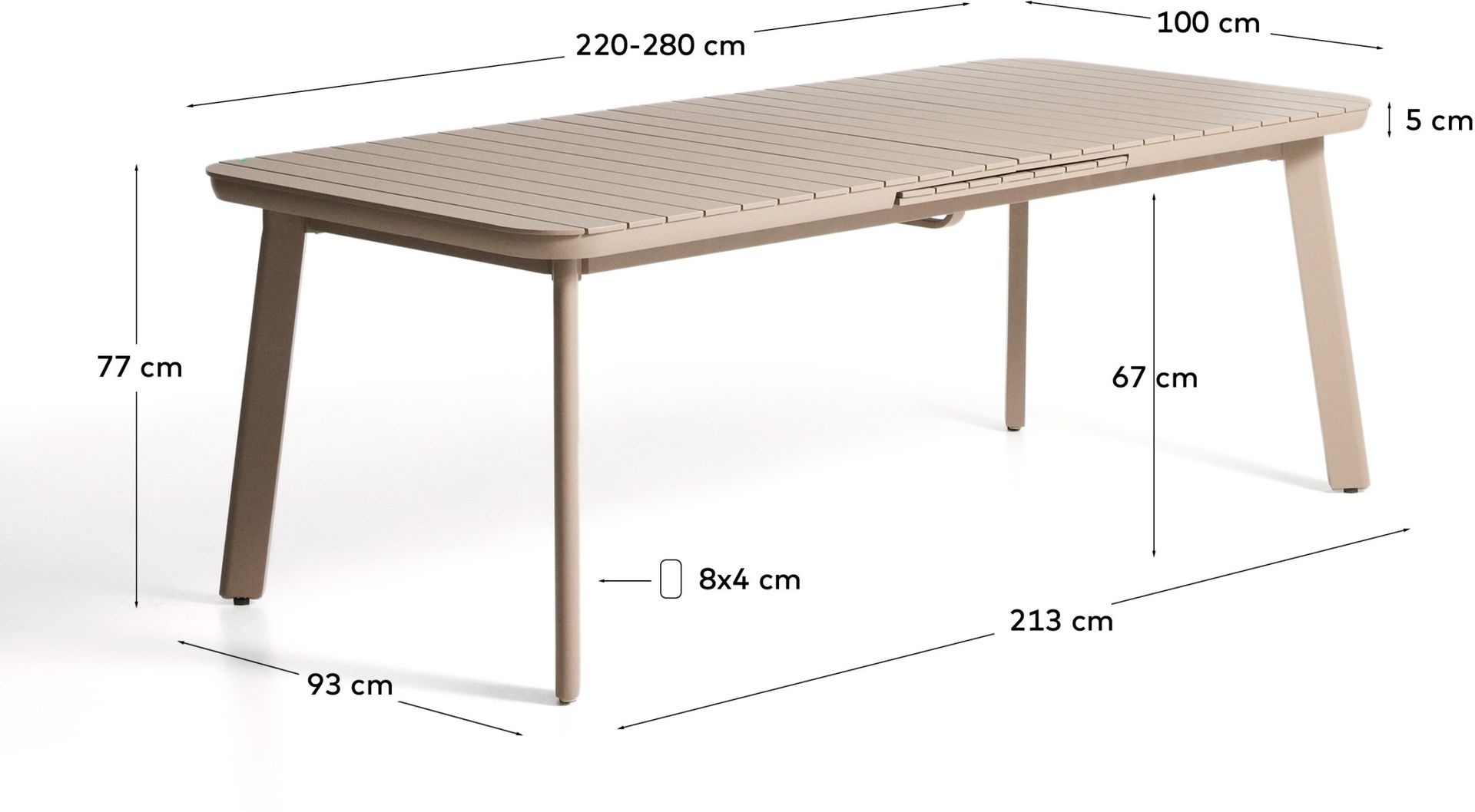 Kave Home   Izola Tuin Uitschuiftafel