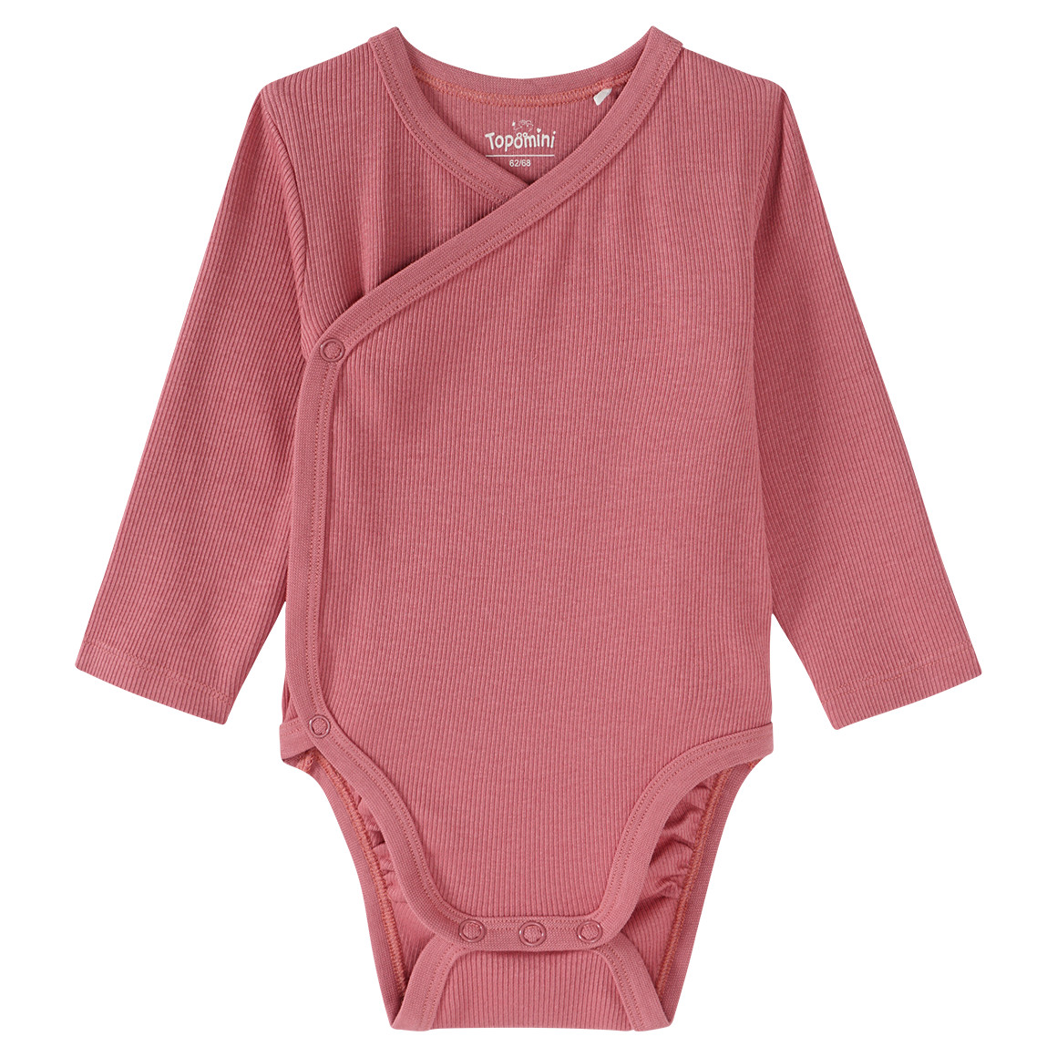 Topomini 2 Newborn Wickelbodys mit Rippstruktur creme / altrosa