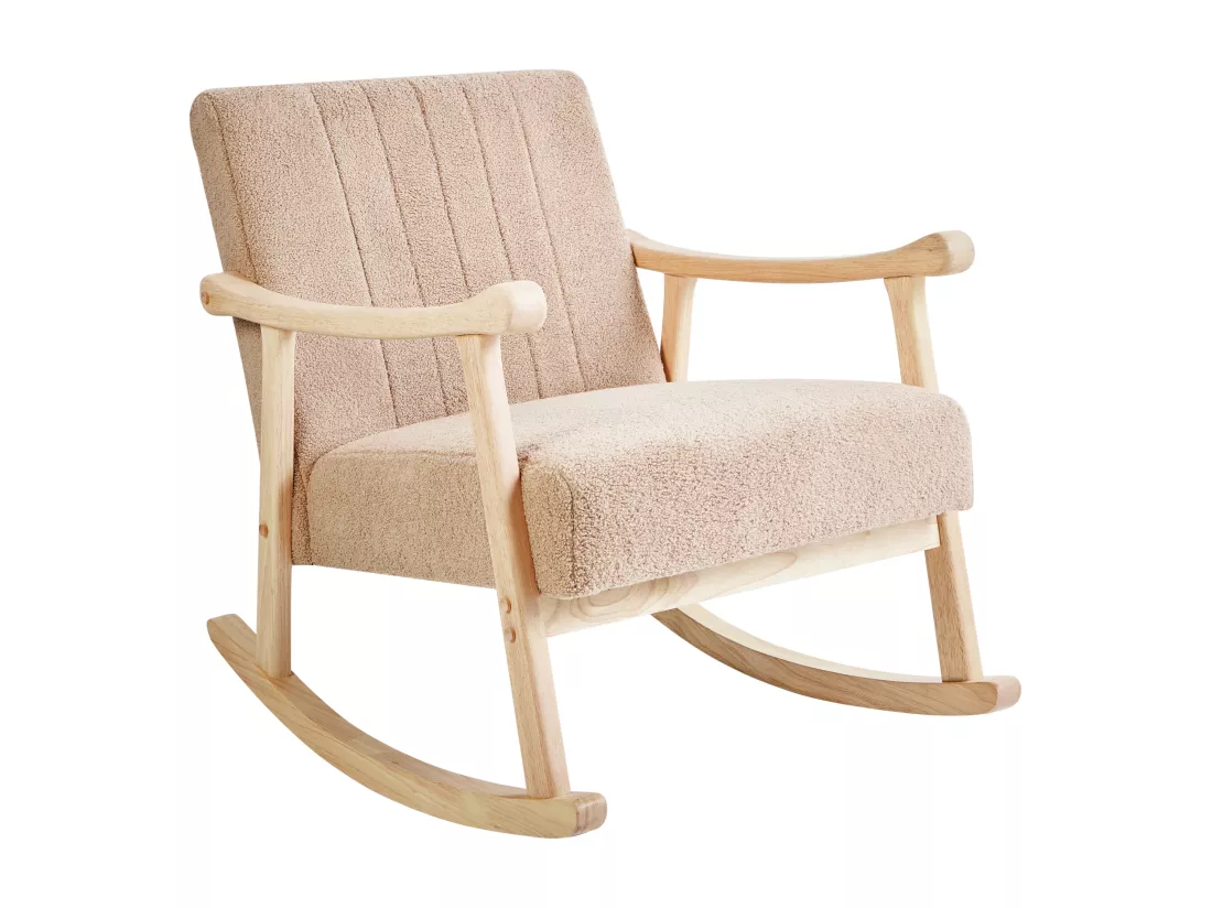 Fauteuil à bascule LEKNES Bouclé Beige