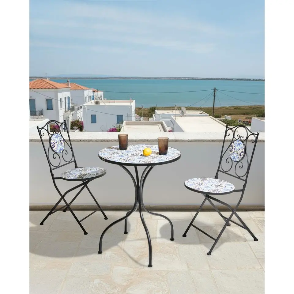 AGGIUS - Set van 2 tuinstoelen - Zwart - IJzer