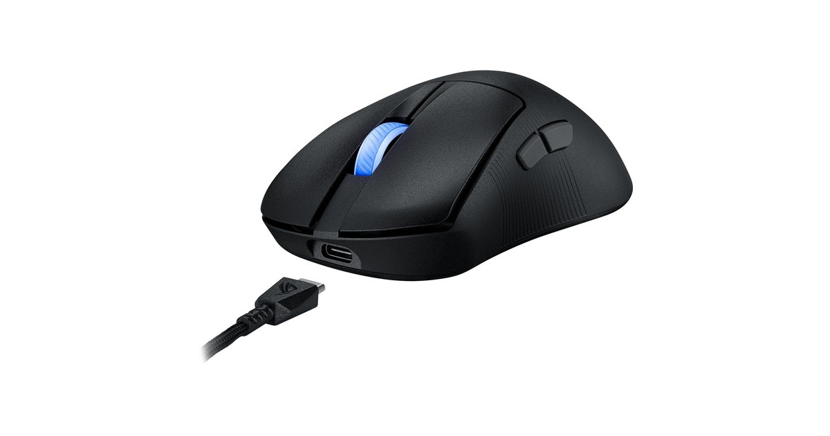 ASUSROG Keris II Ace gaming muis  (Zwart, 100 - 42.000 dpi, USB, 2,4 GHz, Bluetooth 5.1, RGB leds)
