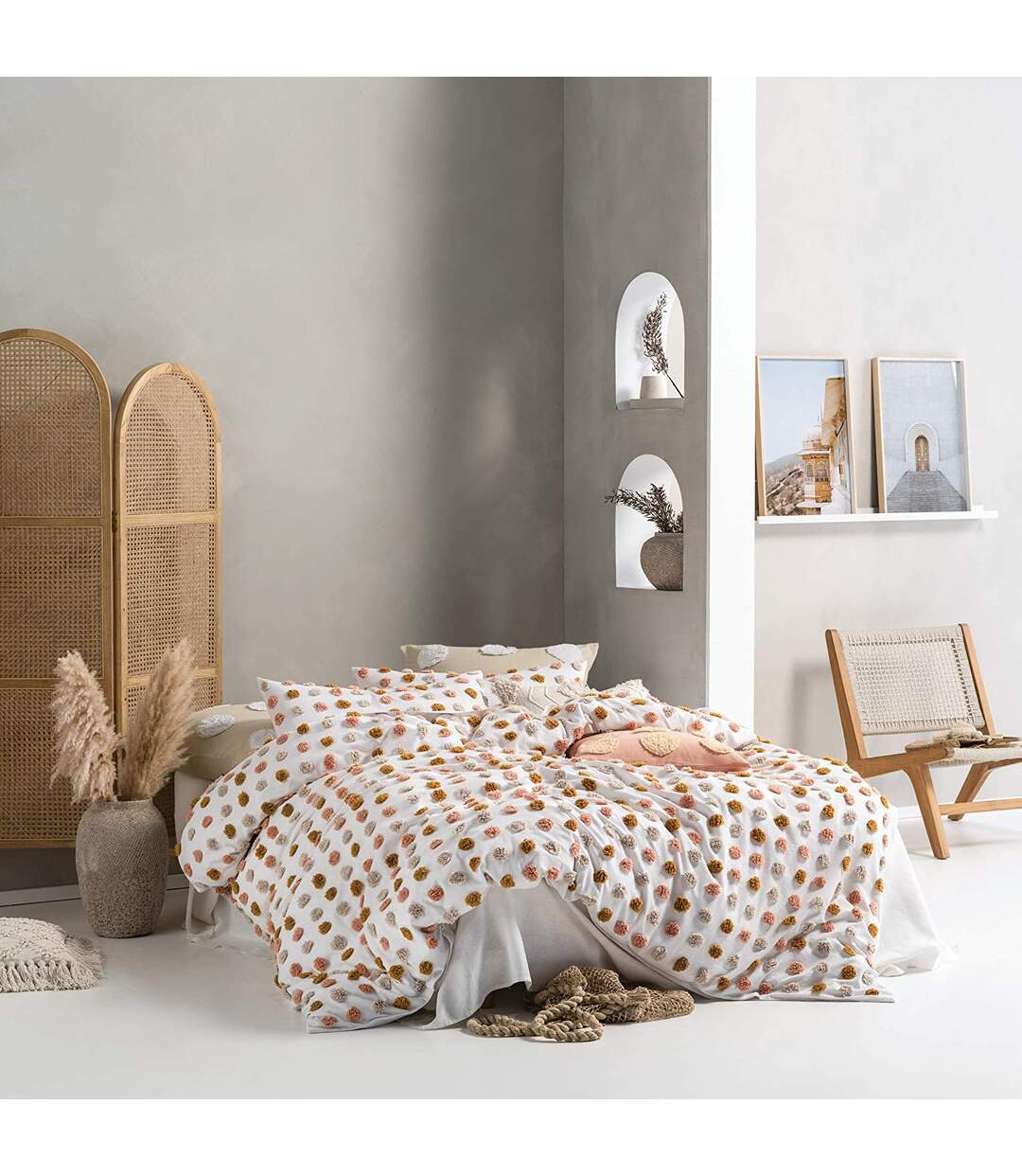 Linen House - Parure de lit HAZE (Rose / Beige) - UTRV1305
