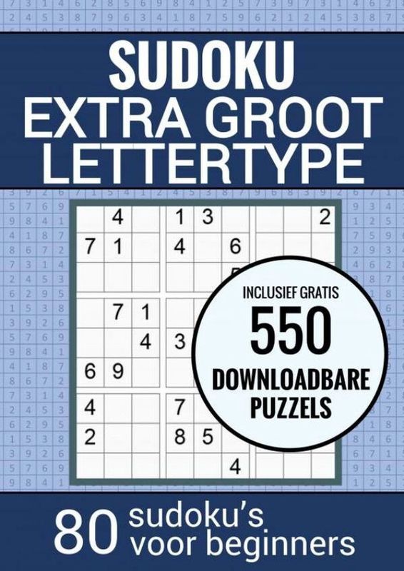 Sudoku Puzzelboek - A4 - Paperback - 80 Makkelijke Puzzels Met Oplossingen