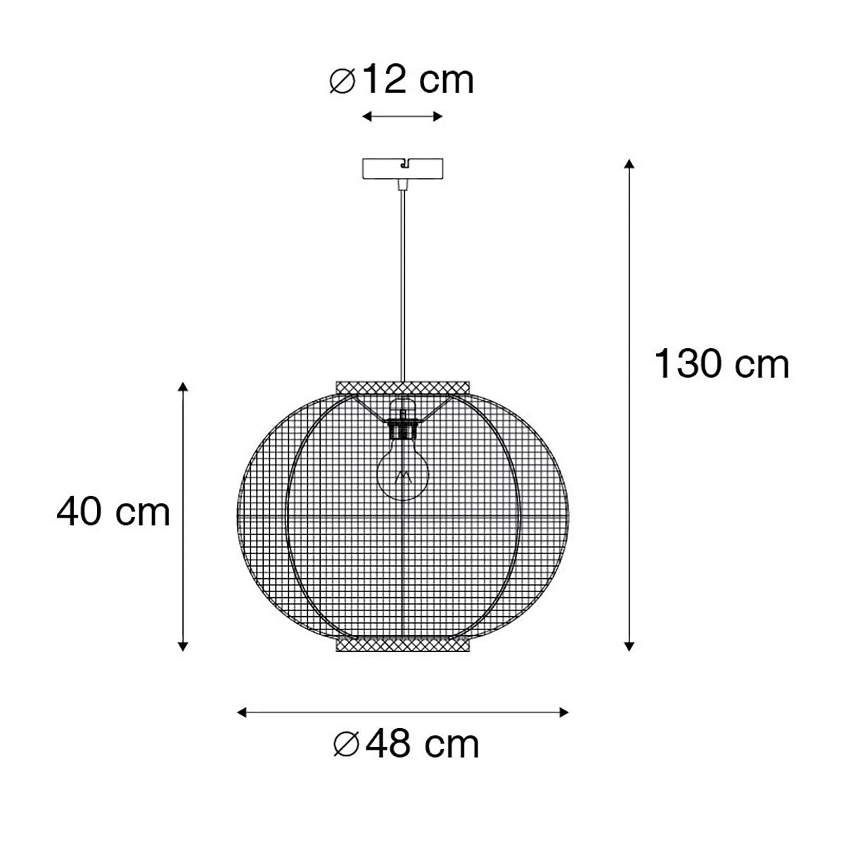 Smart hanglamp bruin 48 cm incl. Wifi G95 - Rob
