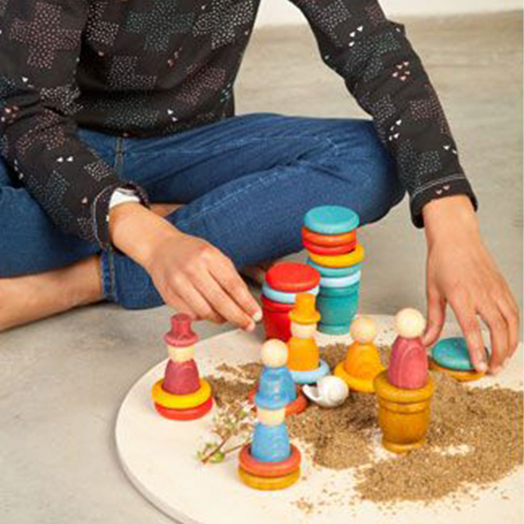 Grapat houten nins® poppetjes met ringen en schijfjes - zomer 16-162