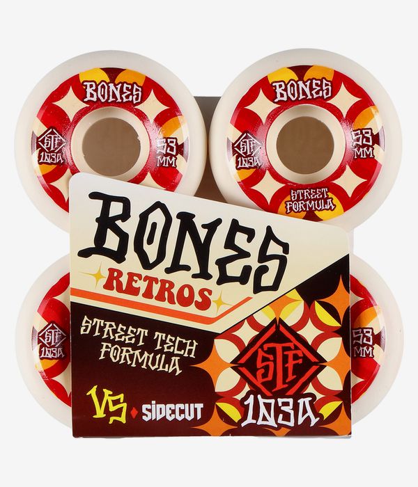 Bones STF Retros V5 Rollen (white red) 53mm 103A 4er Pack