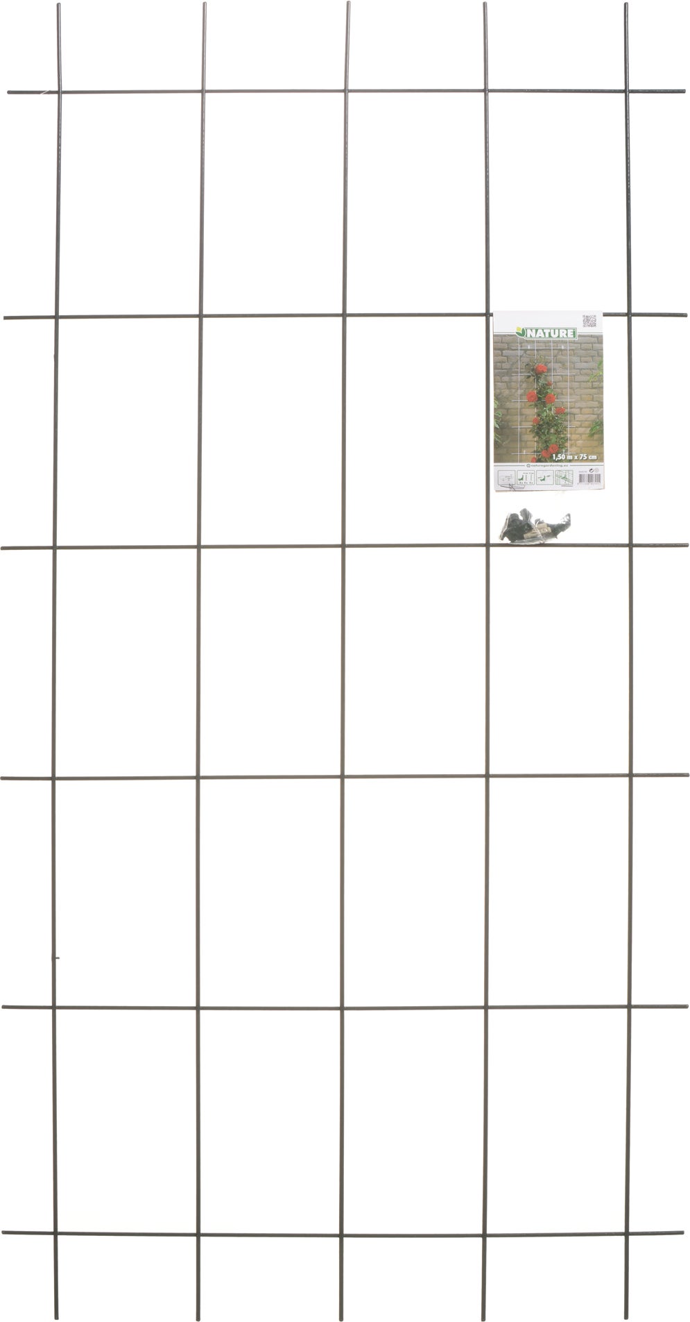 Nature metalen klimrek geplastificeerd 150x75cm groen