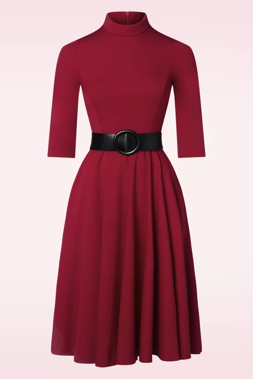 Topvintage Boutique Collection Topvintage exclusive ~ Sandra swing jurk in rood